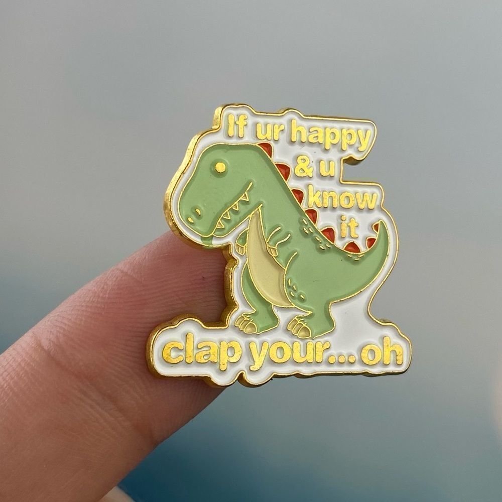 Happy T- Rex Enamel Pin/ Brooch Lapel